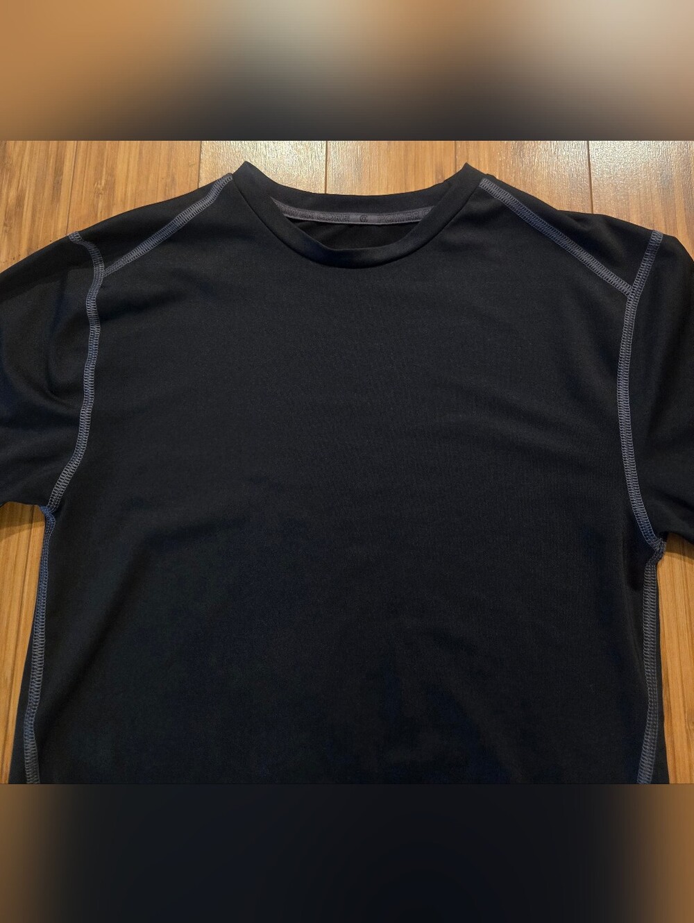 Champion Black Short Sleeve Athletic Tee with Contrast Stitching - Picture 3 of 8